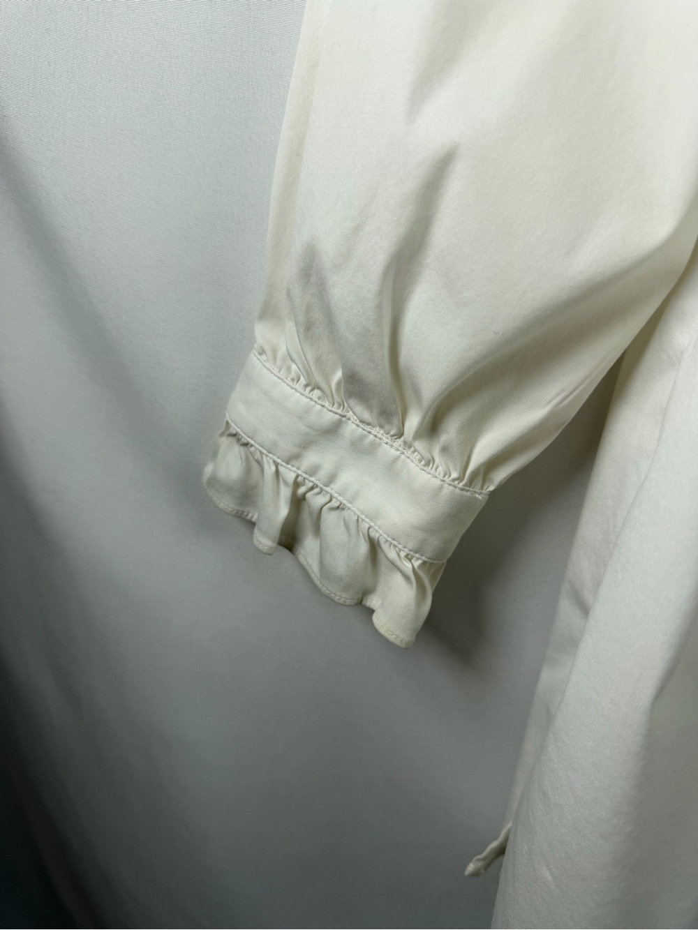 Lafayette 148 White Ruffle Collar Button Down Tunic Shirt M - Picture 5 of 6